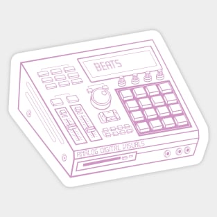 Beat Maker (Pastel Violet Lines) Analog / Music Sticker